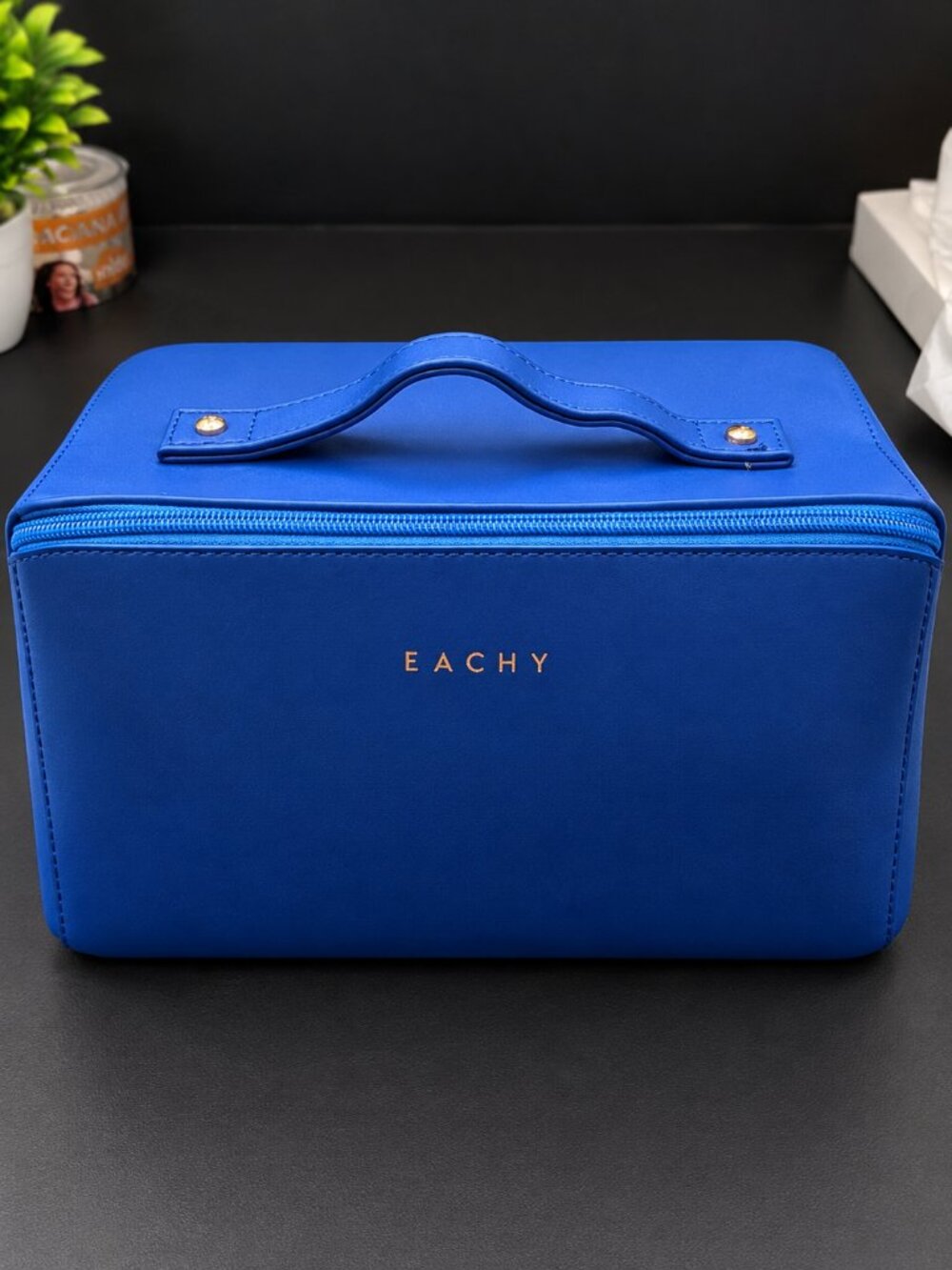 Eachy Travel Make-up Bag for Women, Blue